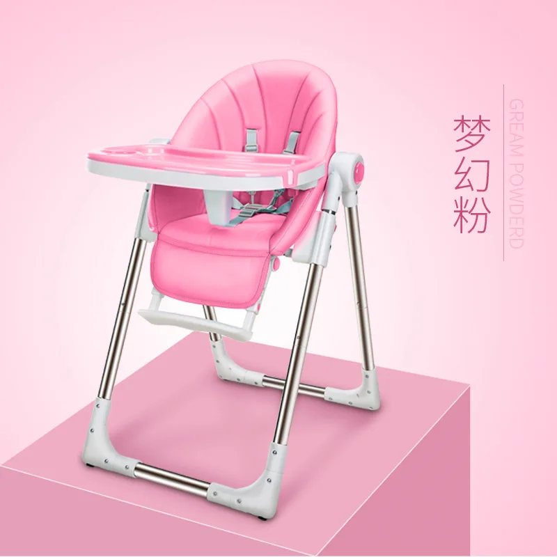 PINK Русская, аутентичное портативное детское сиденье, детский обеденный стол, многофункциональные регулируемые складные стулья для детей - Цвет: PINK