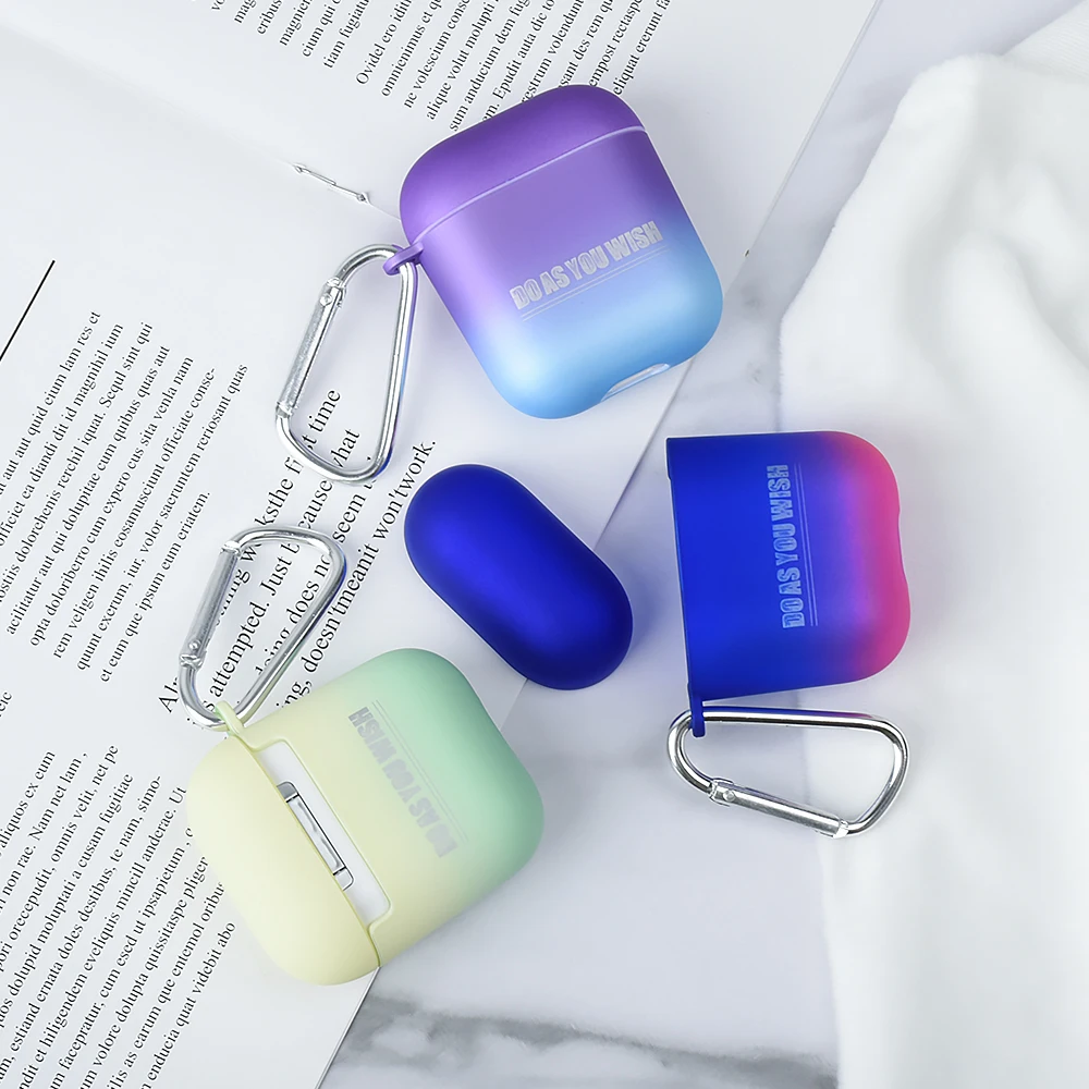 Беспроводной Bluetooth градиентный чехол для наушников Apple AirPods тонкий жесткий чехол для зарядки чехол для наушников Защитный чехол