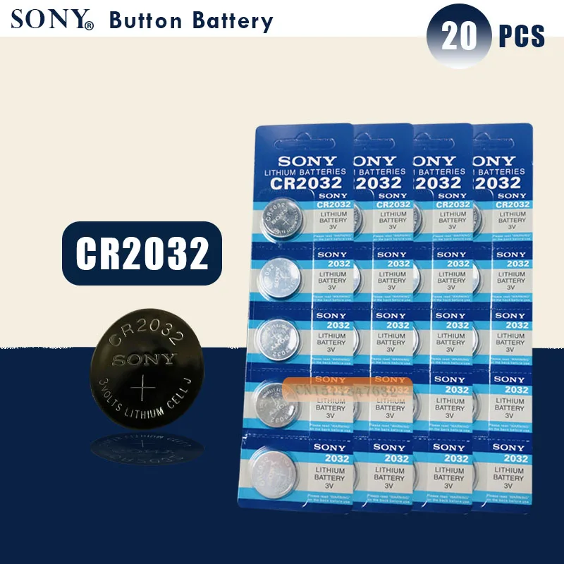 20 шт SONY оригинальный cr2032 батарейки таблеточного типа 3 V Монета литиевая Батарея для смотреть дистанционного Управление калькулятор cr2032
