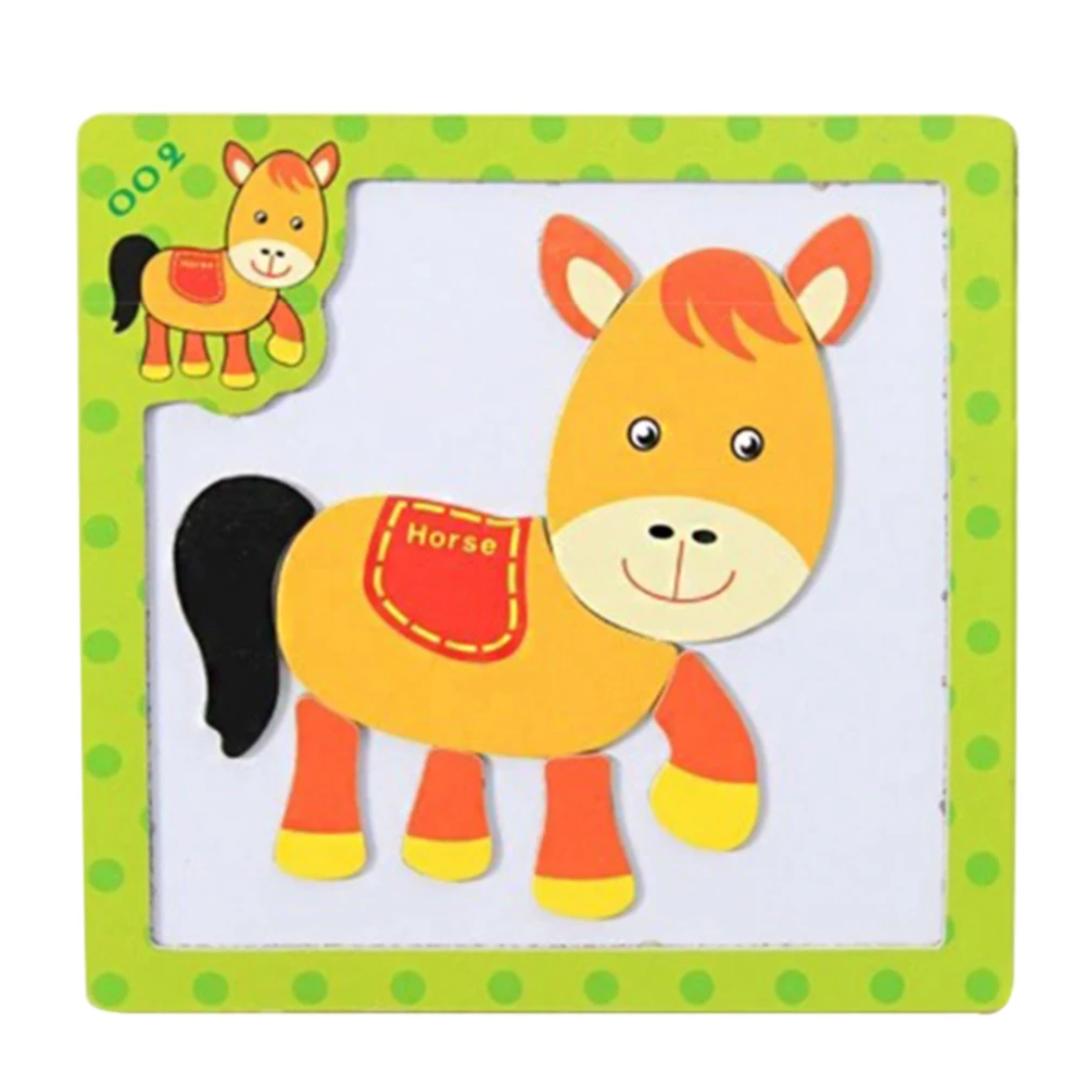 15x15 см безопасный унисекс декоративная деревянная игрушка, подарок с рисунками зверей из мультфильмов детские DIY обучающий конструктор с магнитной застежкой Чехол eco-friendly 3D