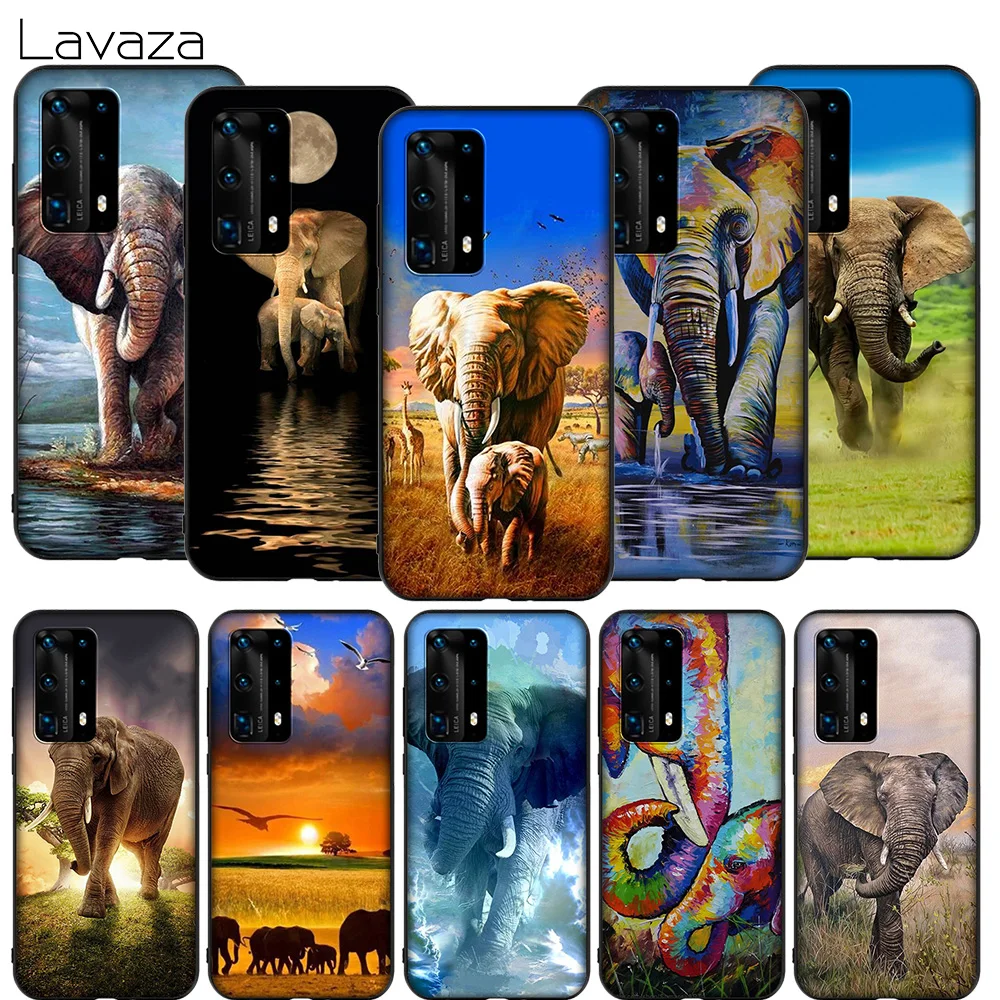 Lavaza масляная живопись искусство Слон Мягкий чехол для Huawei P8 P9 P10 P20 P30 Y6 Y7 Y9 Lite Pro P