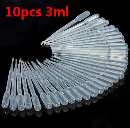 10Pcs 3ML Plastic Resin Jewelry Tools Disposable Transfer Pipettes Clear For Silicone Mold UV Epoxy Resin Craft Jewelry Making