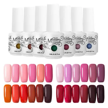 

6pcs/lot Nail Polish Set UV Gel Nail Color UV LED Nail Gel Varnish Semi Permanent Soak Off Glitter Gel varnish