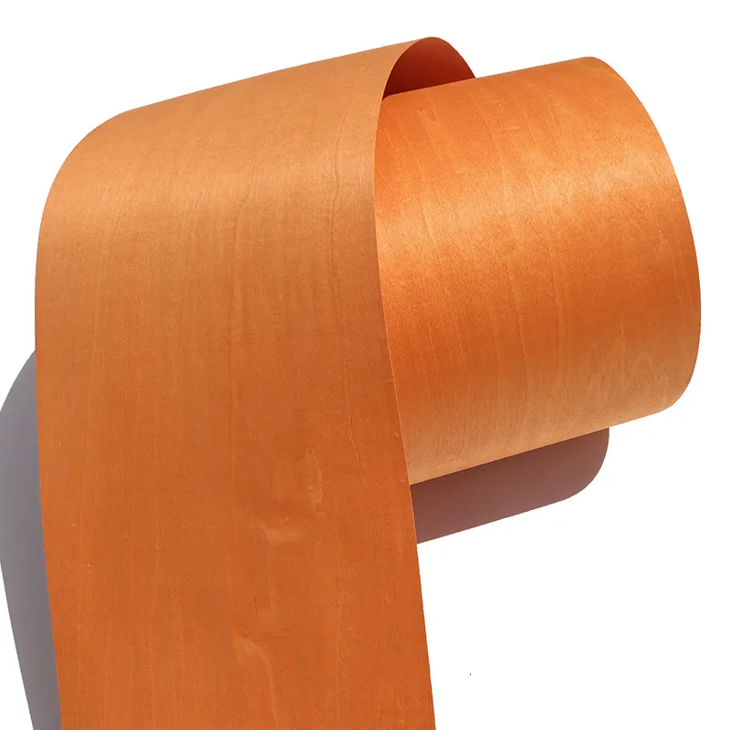 2x натуральный подлинный окрашенный клен шпон для мебели 20 см x 2,5 м толщиной 0,5 мм оранжевый красный черный