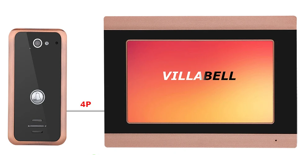 Doorbell add Monitor 7 дюймов проводной Wifi видео дверной звонок глазок видеодомофон с Поддержкой записи удаленное приложение домофон, разблокировка, запись, снимок - Цвет: Doorbell add Monitor