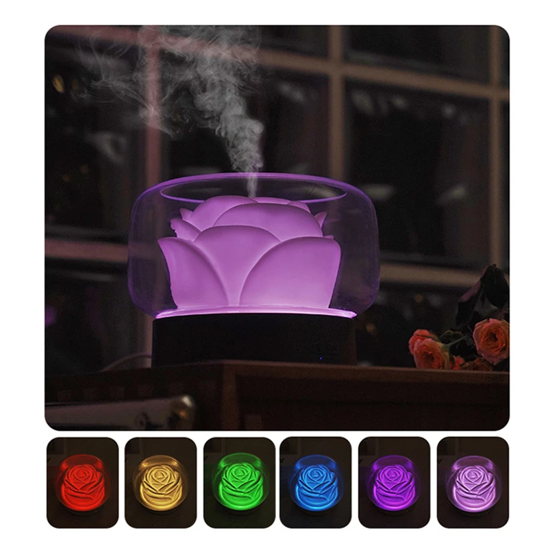 Home Electric Essential Oil Diffuser, Ultrasonic Mist Air Humidifier, Aromatherapy Fogger, Colorful Lamp Aoma Machine, 400ml 4