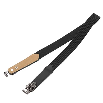 

Vintage Women 2.5cm Belts Wide Metal Buckle Stretch Elastic Waist Belt Waistband