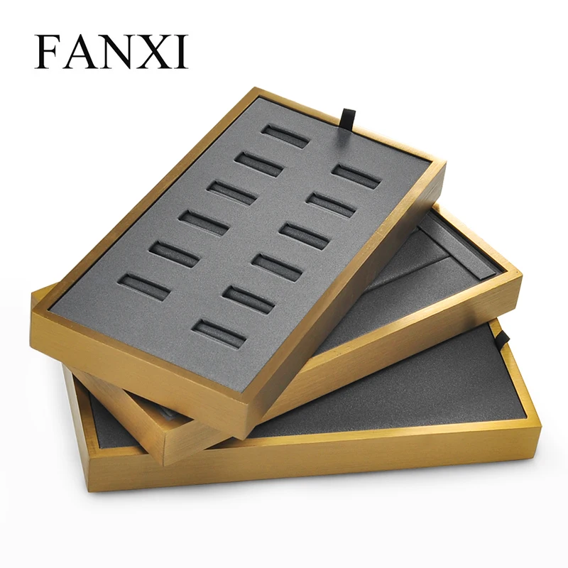 

Oirlv Jewelry Display Set Leather Jewelry Display Tray Ring Necklace Organizer Tray Pendant Display Stand Showcase