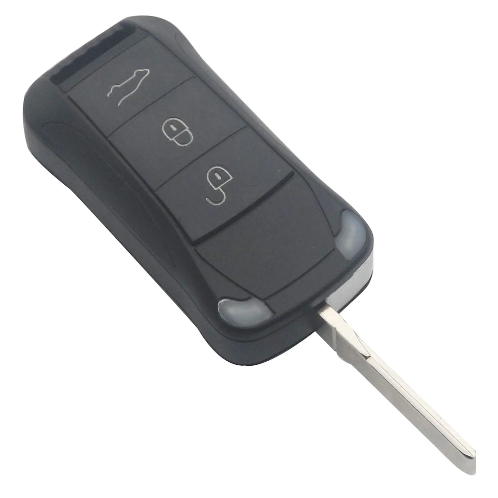 

jingyuqin Replacement Remote Flip Folding Car Key Shell Case Fob For Porsche Cayenne GTS 3 Buttons