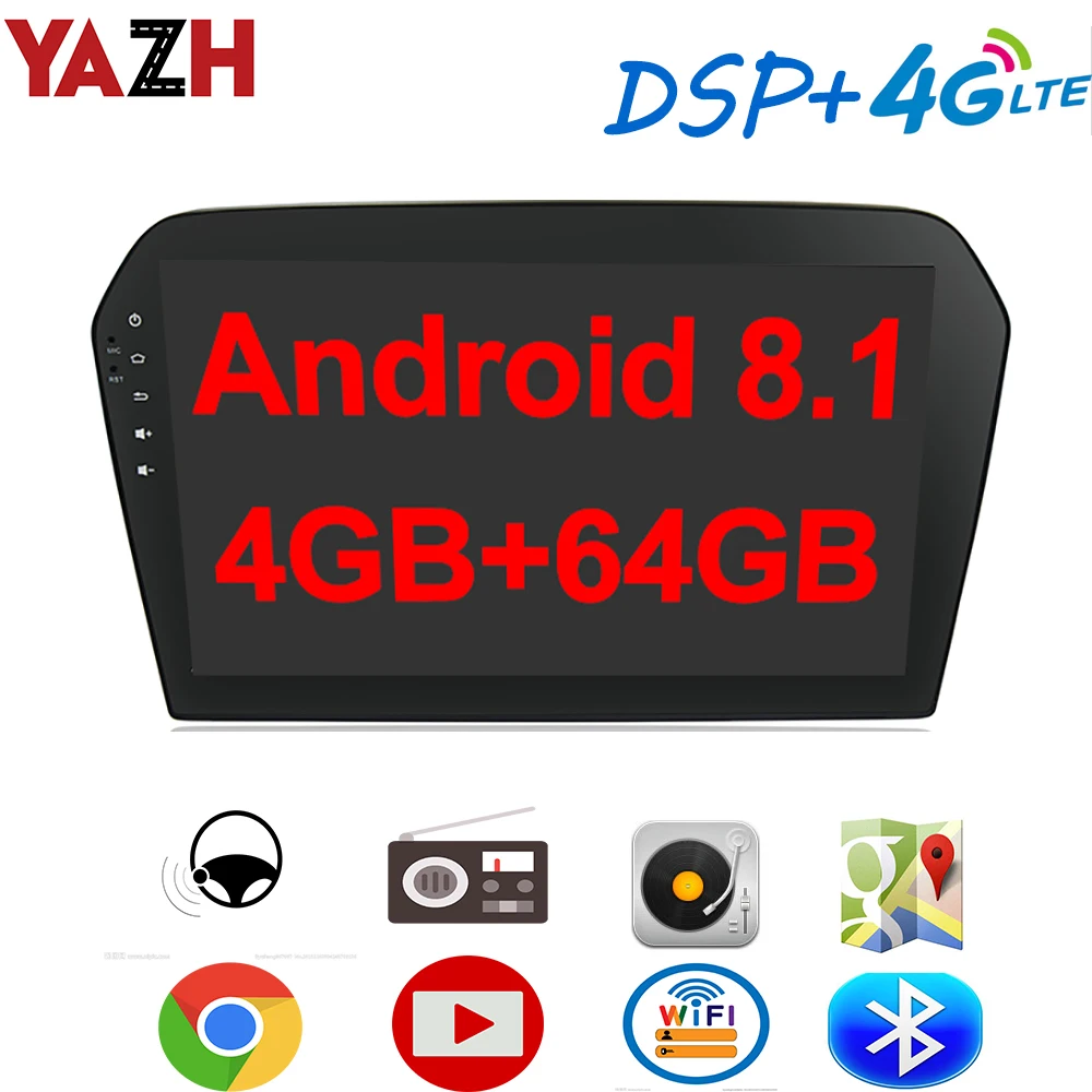YAZH Android 8 1 Автомобильный gps Мультимедиа для VW Jetta 2013 2014 2015 с 10 &quotips радио дисплей