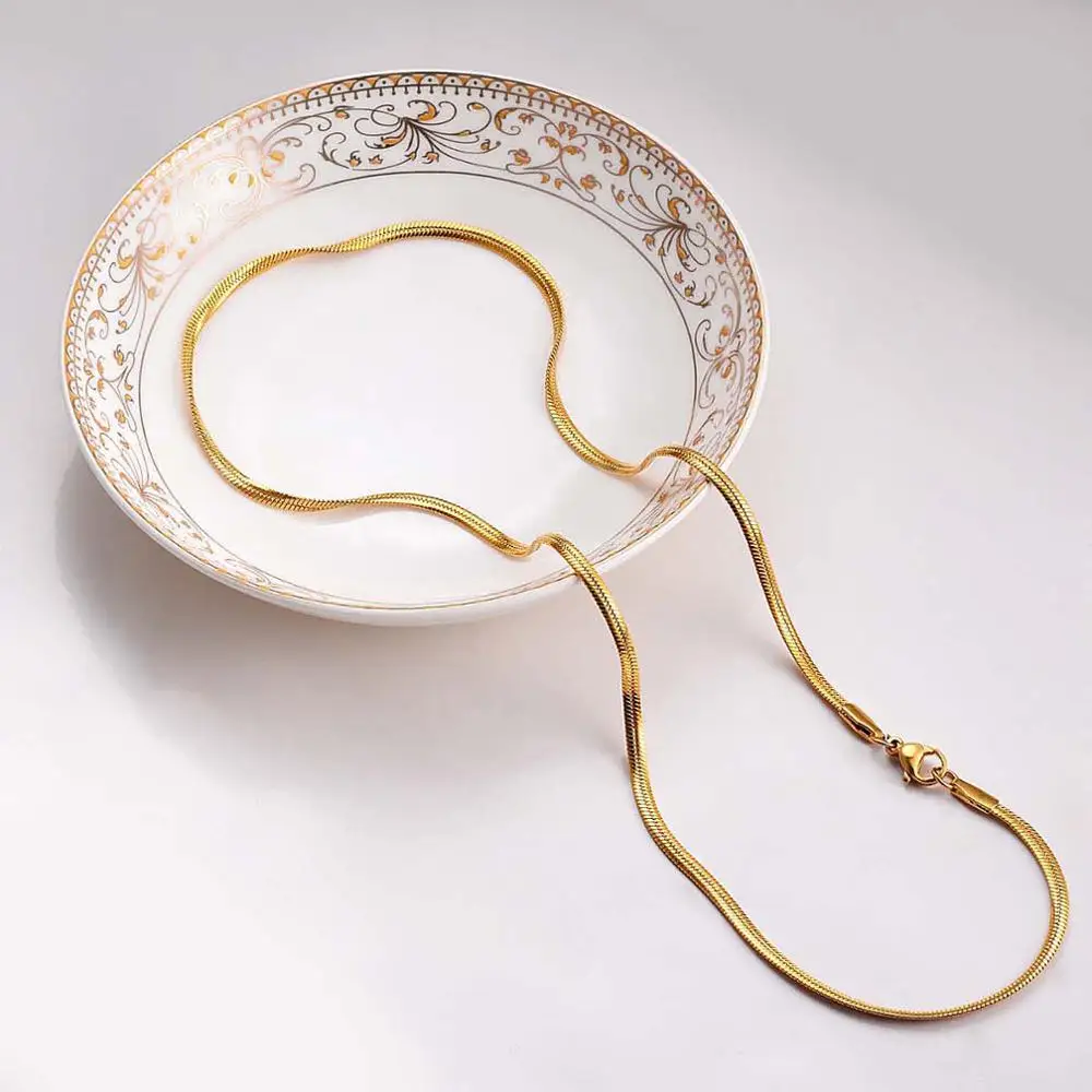 1 шт Ширина 1,5 мм/2 мм/2,5 мм цепочка-змейка ожерелье для мужчин и женщин из нержавеющей стали ожерелье-змейка ювелирных изделий