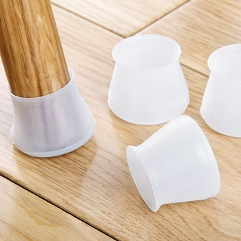 

4Pcs/lot Silicone Chair Leg Caps Feet Pads Furniture Table Covers Socks Round Bottom Non-Slip Floor Protectors