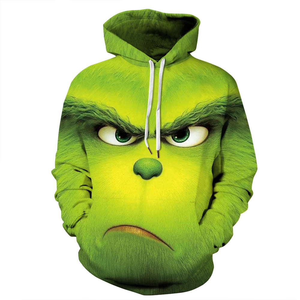 VIP FASNHION фильм Grinch 3D печатных худи комбинезоны унисекс 3D пуловеры мужские уличная Grinch толстовки - Цвет: QYXH154