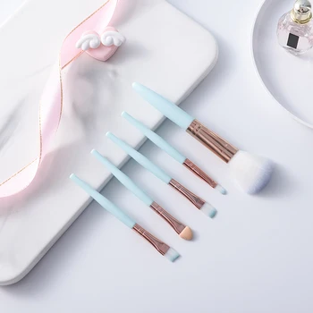 

5PCS/Set Makeup Brush Set Powder Blue Pink Beginner Beauty Tools Makeup Brush Five-piece Blush Brush Eye Shadow Brush Lip Brush