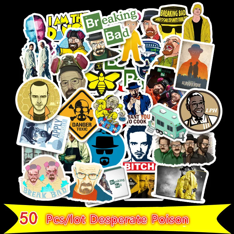 

50 Pcs Papelaria Desperate Poison Stickers Cool Motorcycle Luggage Pull Pole Box Notebook Waterproof Stationery Sticker TZ039G