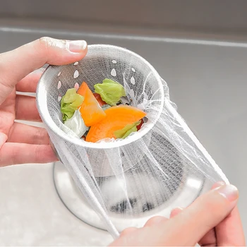

Disposable Kitchen Anti-Clogging Sink Filter Washing Dishes And Vegetables Drain Residue Filter Disposable Garbage Bag D30