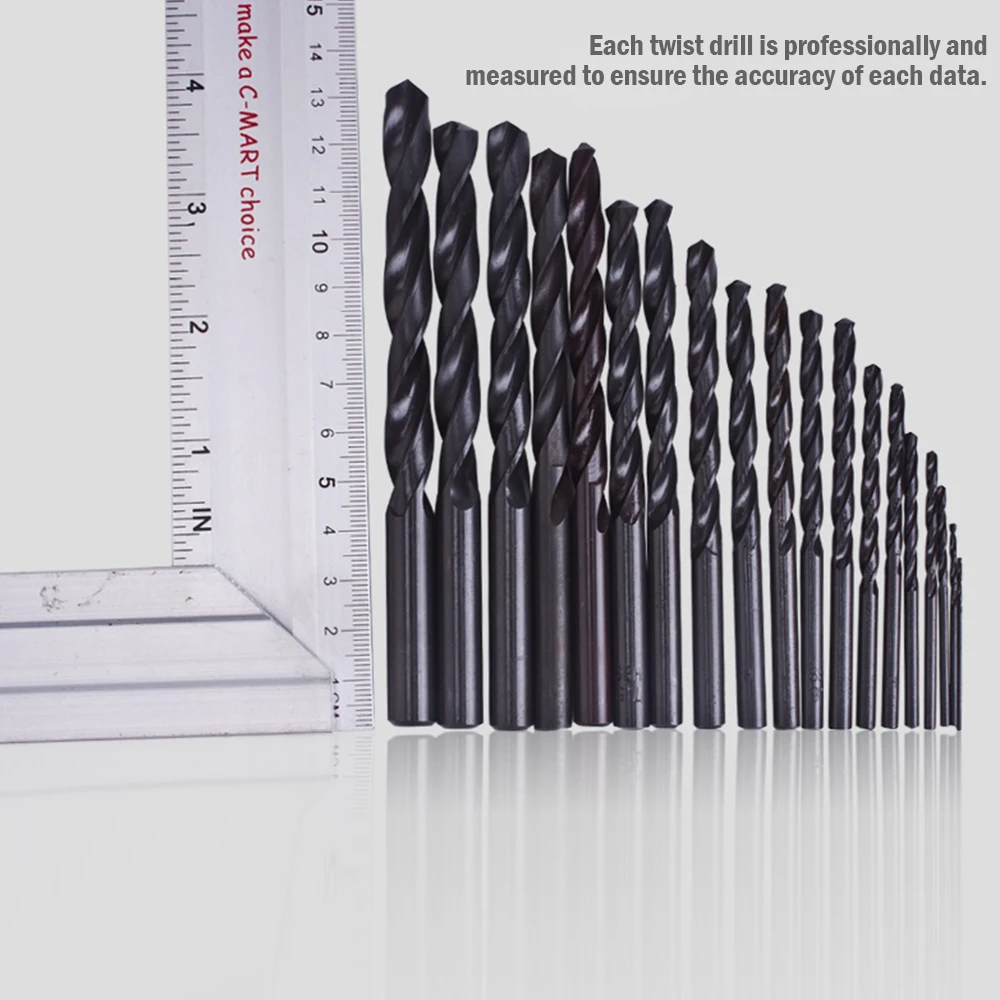 19Pcs Cobalt Drill Bit Set 1Mm-10Mm Hss Drill Bits Suitable For Use In Machining Hardened SteeL For Plastic For Wood Twist Drill