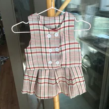 Новое поступление года; плиссированное платье без рукавов для девочек; детское платье в консервативном стиле платье-майка в клетку платье принцессы Детские платья для девочек