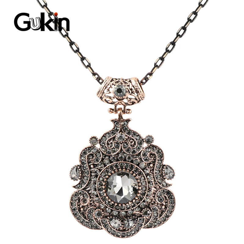 Женское Ожерелье Gukin Boho серое ожерелье золотого цвета с кристаллами винтажное