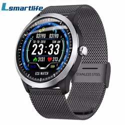 N58 ECG Smartwatch для мужчин Смарт-часы Поддержка электрокардиограммы измерения для мужчин t 3D UI Multisport фитнес-трекер из нержавеющей стали