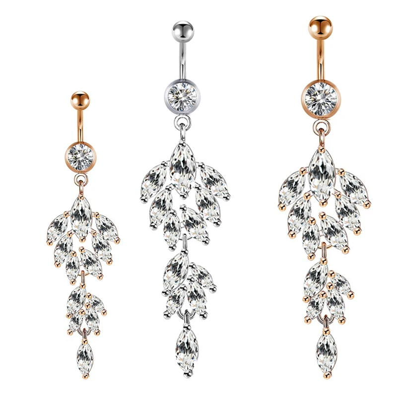 

Body Piercing Kit Belly Navel Rings For Women Factory Sales Mix color Zircon Nave Belly Body Piercing for women 14g Summer Beach