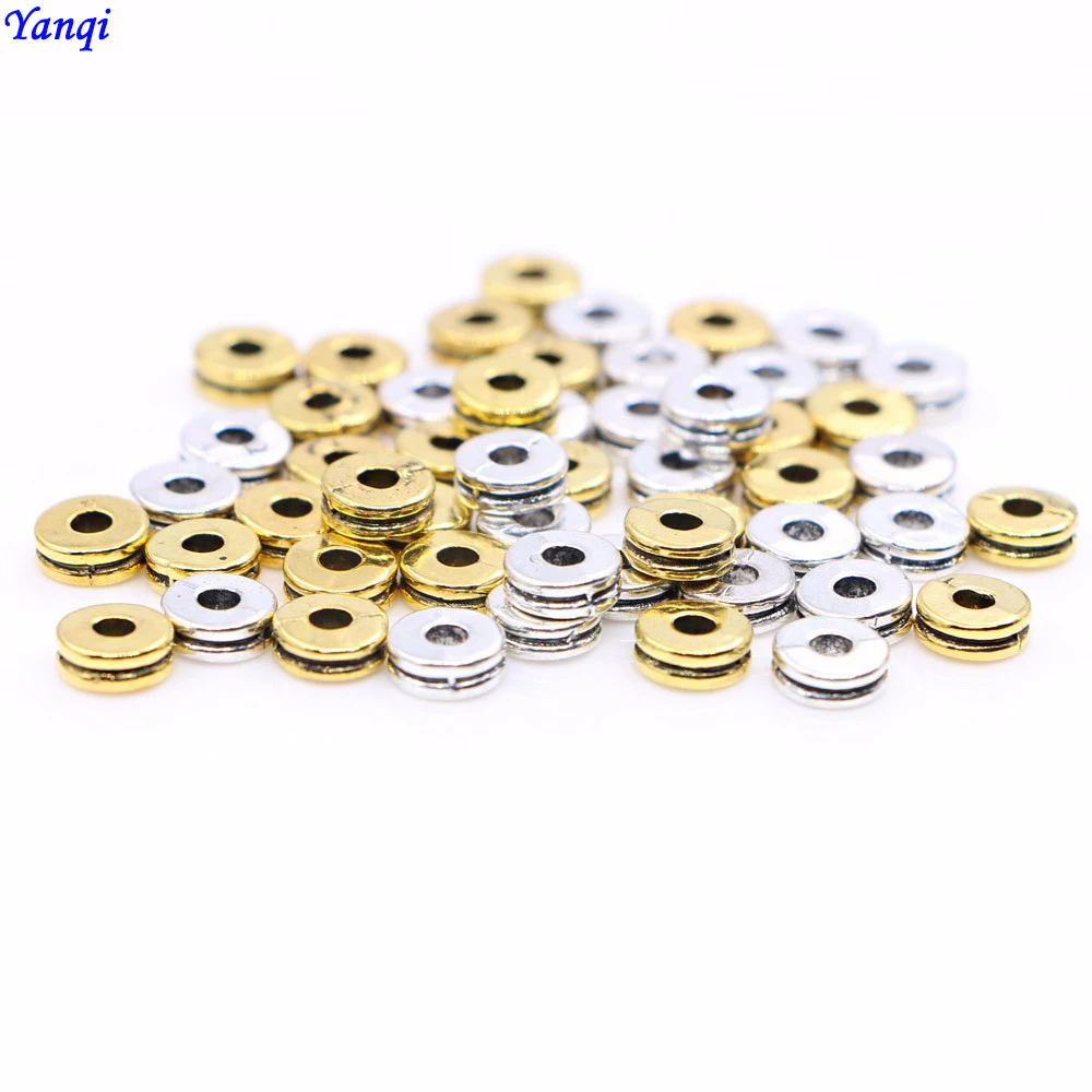 100Pcs 3-10mm Gold Solid Brass Disc Spacer Washer Flat Spacer Beads Jewelry DIY