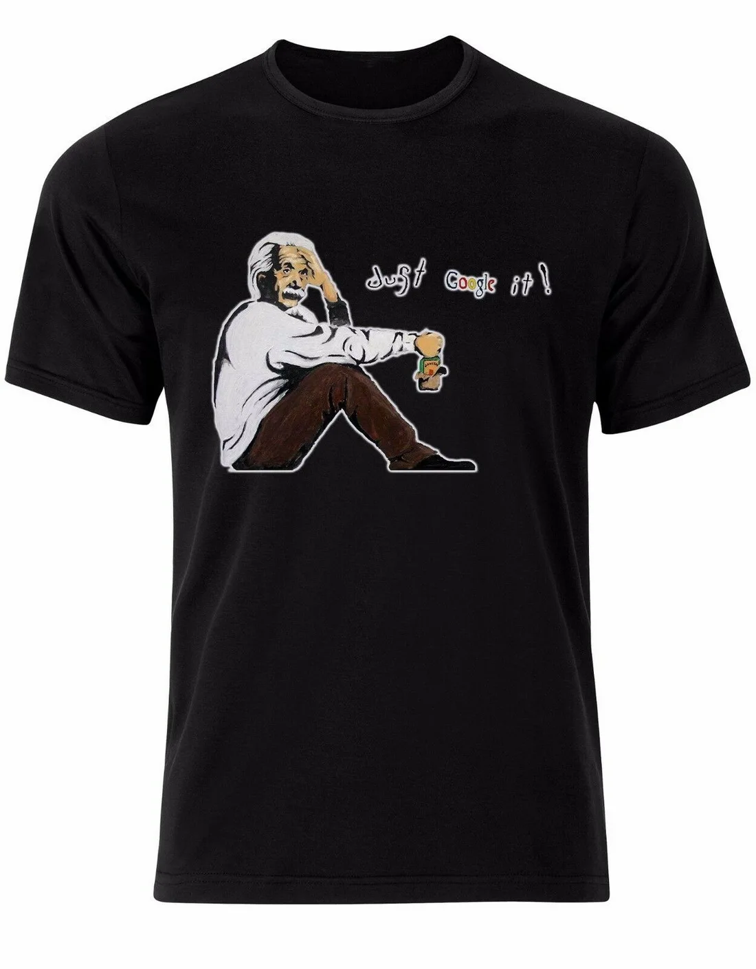 Just Google It Albert Einstein Banksy Graffiti Funny Mens Tshirt Tee Top AL46 Fashion Plus Size T-Shirt |