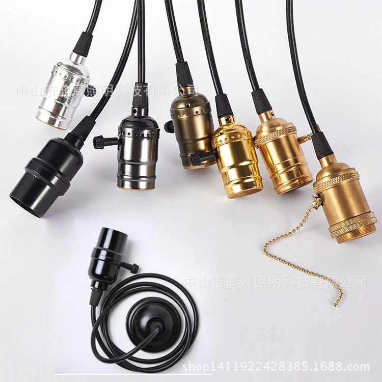 

American Vintage Edison Chandelier Bar Cafe Bar Counter Decoration Single-head Droplight Aluminum tong deng tou