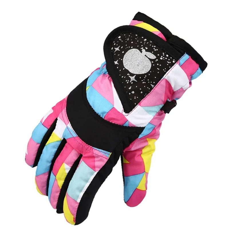 От 4 до 7 лет Детские Зимние теплые ветрозащитные лыжные туристические перчатки