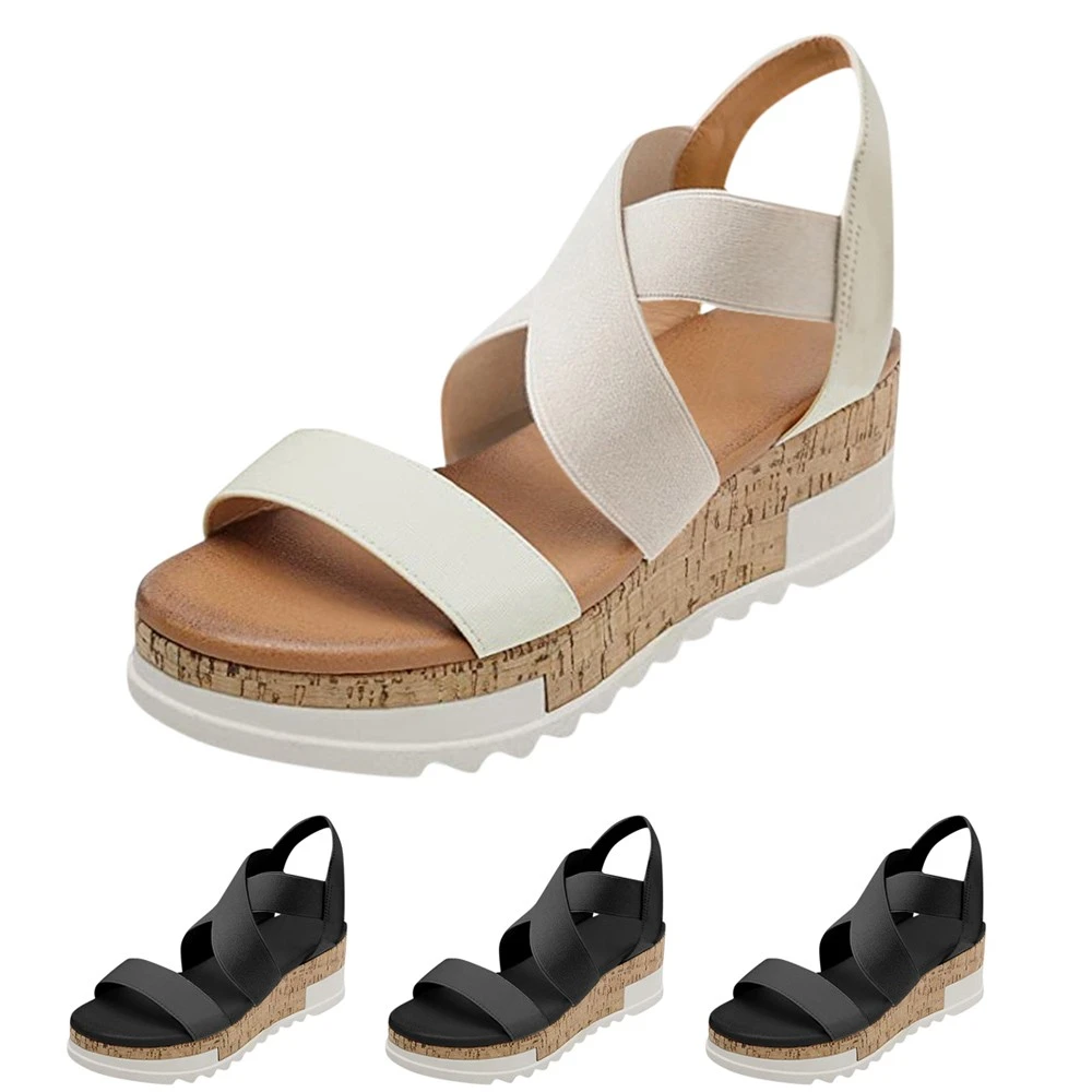 platform elastic sandal
