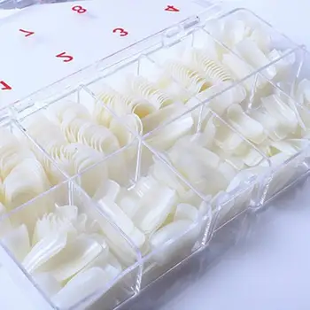 

500Pcs Women Fashion Beauty Nails Art Nail Tools Full Cover White False Nails Tips