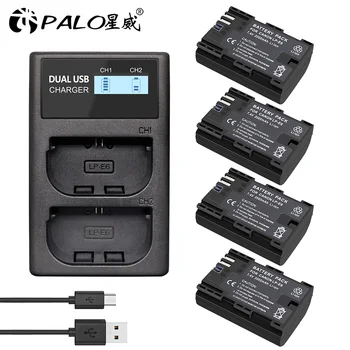 

FOR Canon LP-E6 LP E6 LPE6 Digital Camera Battery+ LCD Dual USB Charger For Canon 5D Mark II III 7D 60D EOS 6D 70D 80D 5DS R