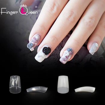 

500pcs French False Acrylic Nail Tips Half Cover Tips Coffin Fake Nails UV Gel Manicure Fake Nail Tips Narl Art Decoration FQ230