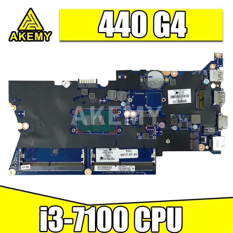 AKemy DA0X81MB6E0 905792-001 905792-601 для HP ProBook 430 440 G4 материнская плата ноутбука CPU i3 7100U DDR4 100%