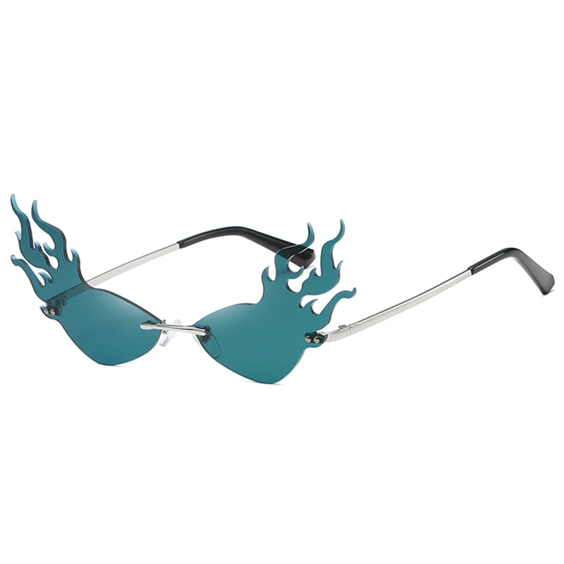 Женские солнцезащитные очки с огненными волнами, Ретро стиль, фирменный дизайн, солнцезащитные очки для мужчин, маленькие Металлические оттенки для женщин, вечерние солнцезащитные очки