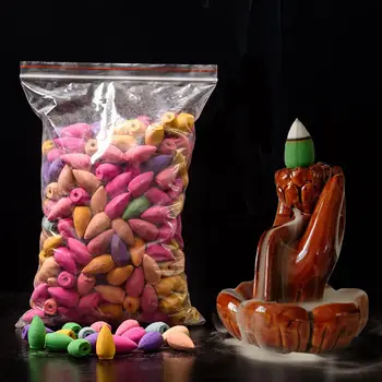 

80pcs Bigger Mixed floral bouquet Natural Reflux Tower Incense sandalwood Jasmine Lemon Smoke Cone Backflow Incense Bullet