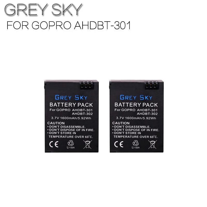 2 battery Go Pro hero 3 3+ gopro3 gopro 3 hero 3 батареи для Gopro hero 3 3+ Black Edition белый серебряный выпуск HD камеры аксессуары - Цвет: 2 battery