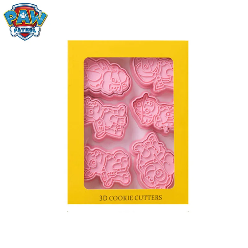 

6PCS Paw Patrol Anime DIY Christmas Gift Cookie Cutters Tools 3d Cookie Mold Puppy Patrol Cute Press Type Baking Mold D77
