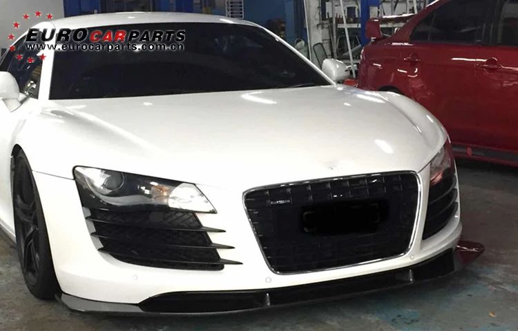 R8 передняя губа из углеродного волокна подходит для AD R8 до R8 LB Стиль углеродного волокна R8 передняя губа добавить на передний бампер непосредственно с винтами