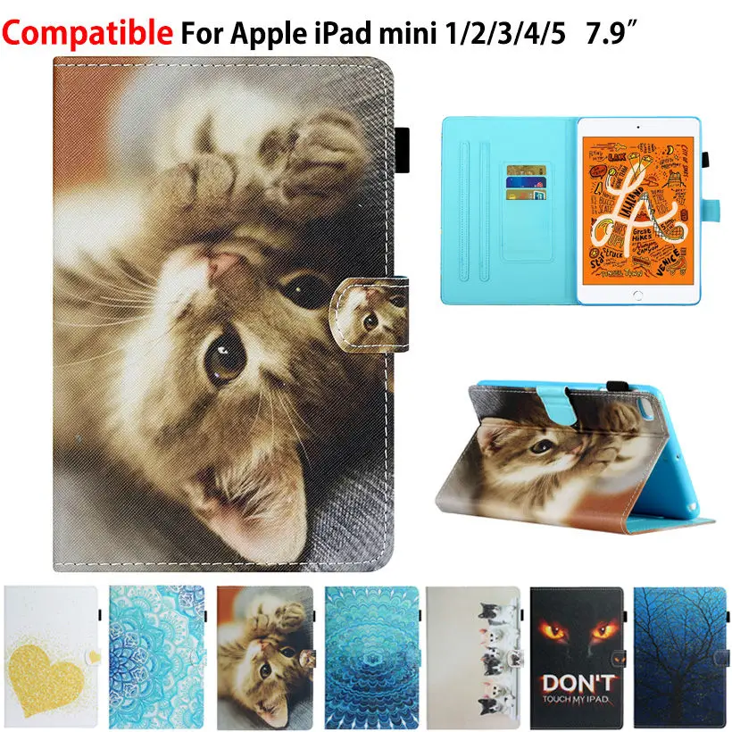 Смарт-чехол для iPad Mini 5 2019 модный флип-чехол с котом планшета mini 4 3 2 | Компьютеры и