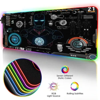 

Black Background Robot Picture Mousepad Creative Laptop Computer Desktop Game Pad Decorate Table Normal or RGB Version To Choose