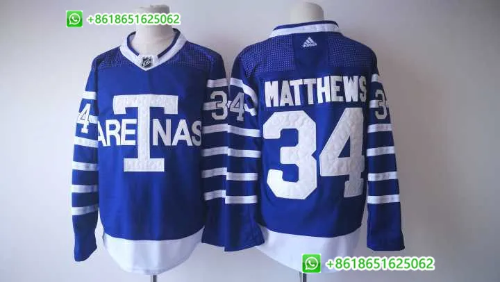 Серебристый Men's Toronto Maple Auston Matthews Mitchell Marner William Nylander hockey jerseys - Цвет: Серебристый