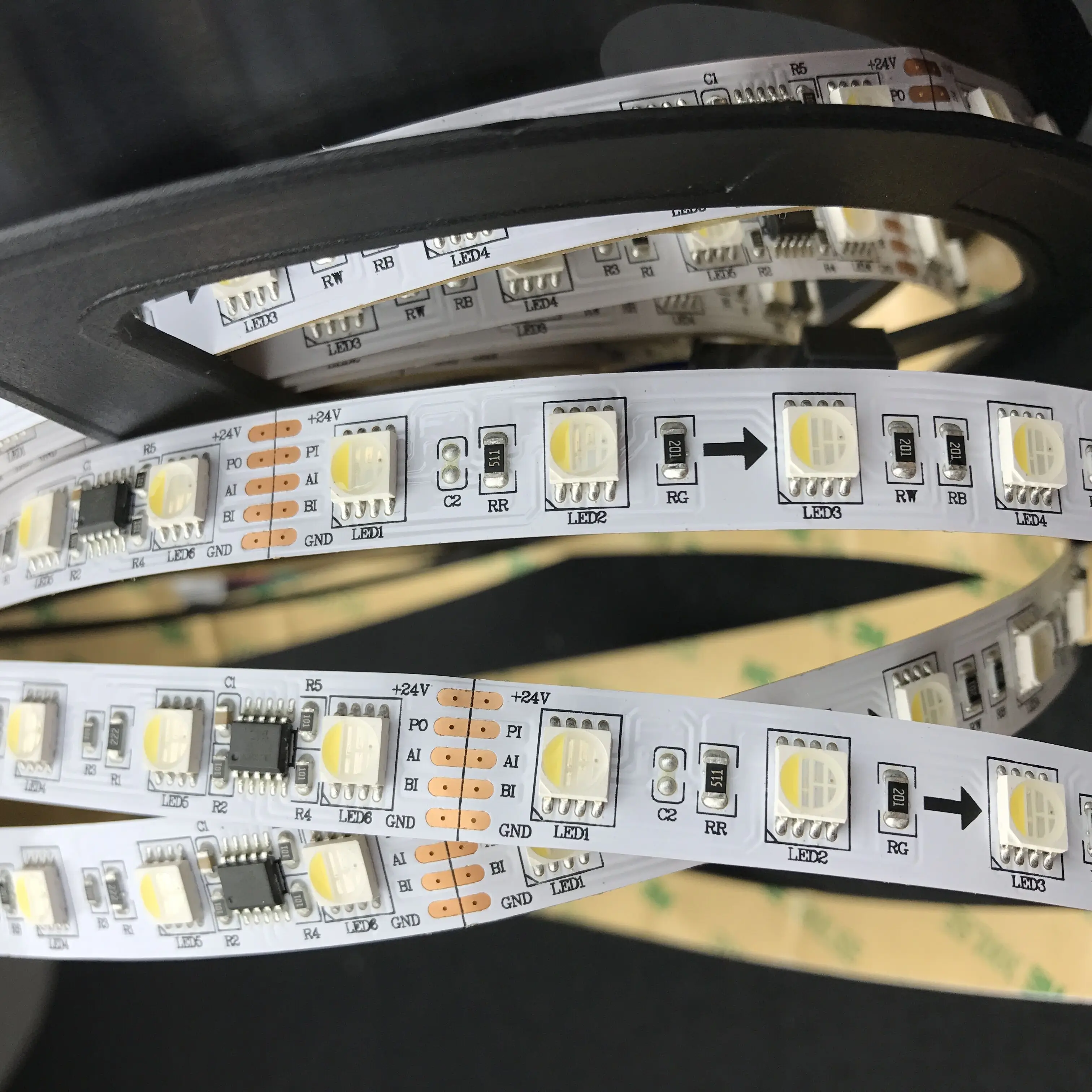 5 м DC24V светодиодный RGBW Стандартный DMX512 цифровой полосы 60 s/m 10 пикс./м не