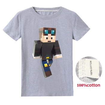 

2020 gray Children minecrafted UNSPEAKABLE Family Gaming Team legends Venom cotton boys and girls Short sleeve hooded T-shirt