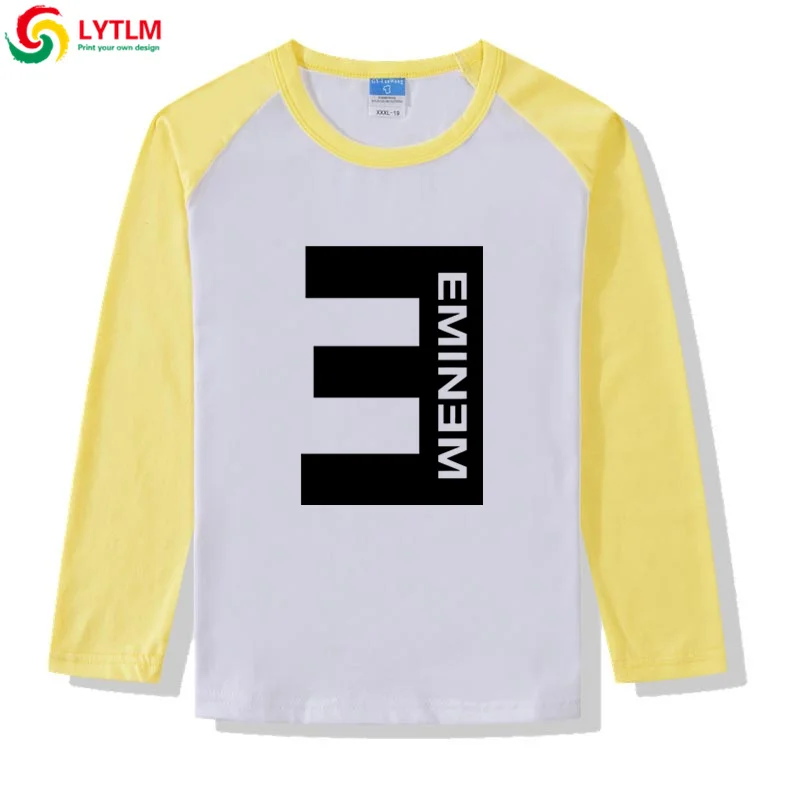 LYTLM футболка Eminem/футболки с длинными рукавами для маленьких мальчиков, детские футболки на осень-зиму для мальчиков, детская одежда для девочек - Цвет: CXCJ LYCRA Maize