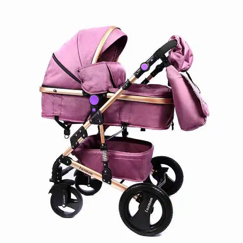 LUXMOM/детская коляска 2в1, двунаправленная, высокое качество, амортизатор, подарок, рюкзак для мамы, можно сидеть, высокое качество, бесплатно, в RU