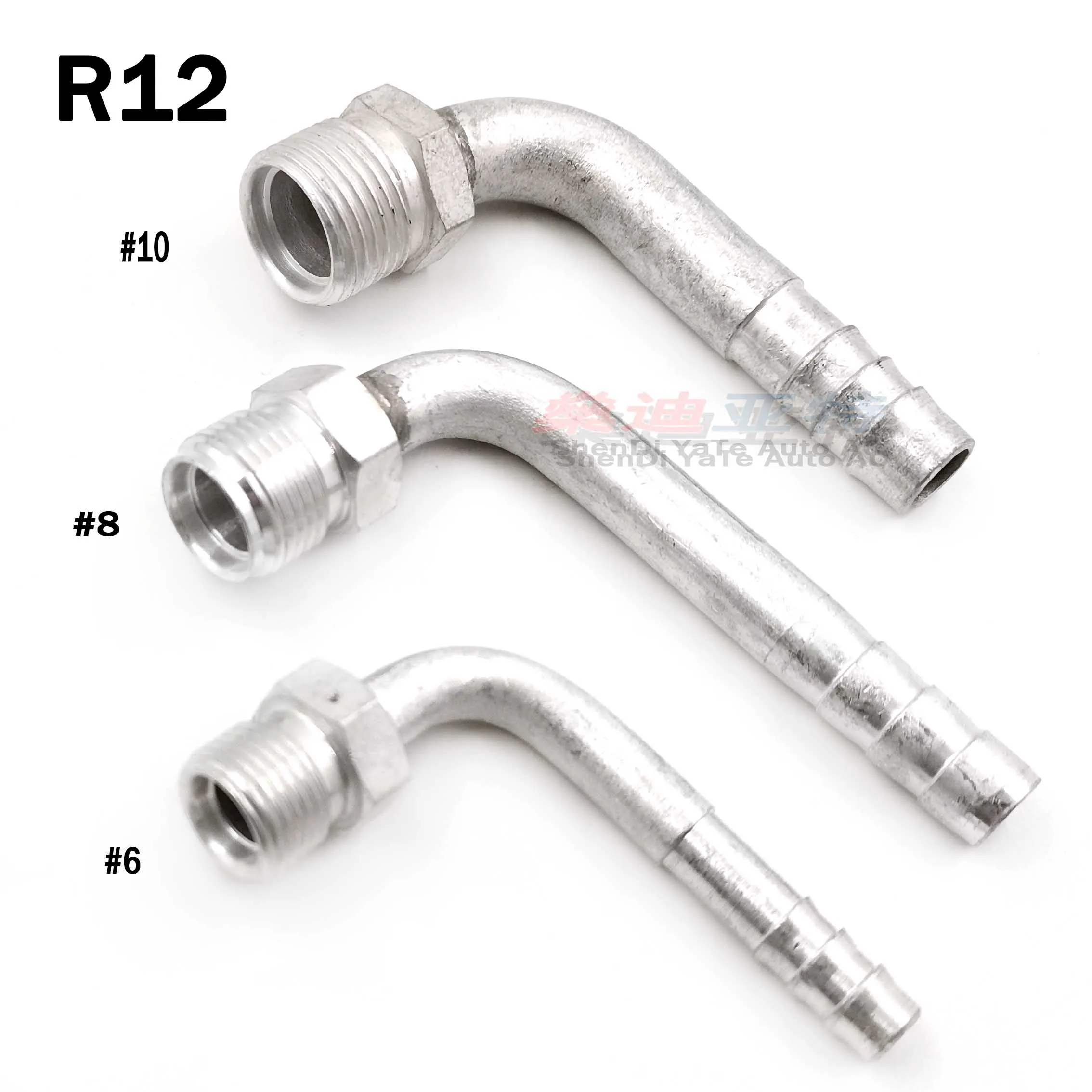 Curved barbed O-Ring R12 # 6 # 8 10 for Refrigerant A / C Hose Connection, Male Thread, Couplings