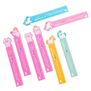 

1Pcs Unicorn Magnetic Ruler 15cm Kawaii Stationery Novelty Cute Rulers Student Soft Design Drafting Rulers School Supplies