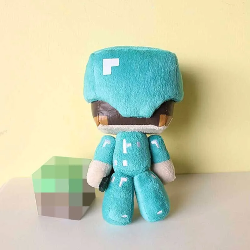 FUNKO POP Minecraft Крипер STEVE IN DIAMOND ARMOR Виниловая фигурка Коллекция Модель игрушки для детей Рождественский подарок - Цвет: plush steve