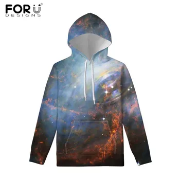 

FORUDESIGNS Space Galaxy Hoodies Men/Women Sweatshirt Hooded 3d Brand Clothing Cap Hoody Print Paisley Nebula Jacket 2019